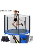 HEPİTOP Büyük Boy File Korumalı 244 Cm Trambolin Outdoor Bahçe Tipi Güvenlik Fileli 8 Ft Trambolin - 2