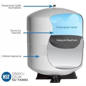 Su Arıtma Cihazı 12 Lt. (3,2 GALON) Paslanmaz Metal Tank  Tank Vanası  Hediyeli thumbnail 2