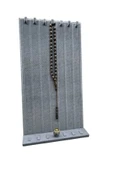 Keten Kumaş Mavi Renk 45/25 Cm Ayaklı Tırnaklı Tesbih Yüzük Kombin Sergileme Standı - 1