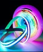 12V COB Şerit Led RGB  - Kumandalı - Metrede 360 Led - 5 Metre - 3