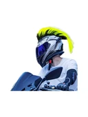 AKGÜNEŞ MOTOGARAJ Mavi, Mor, Kırmızı, Sarı ve Pembe Erkek Kask Saçı  Vantuzlu Motosiklet Aksesuarı - 3