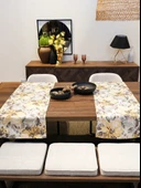 LOOM & LAUREL Jakarlı Dokuma Dekoratif Runner 45x140 cm Sarı Çiçekli thumbnail 6