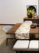 LOOM & LAUREL Jakarlı Dokuma Dekoratif Runner 45x140 cm Sarı Çiçekli thumbnail 4