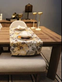 LOOM & LAUREL Jakarlı Dokuma Dekoratif Runner 45x140 cm Sarı Çiçekli thumbnail 2