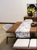 Jakarlı Dokuma Dekoratif Runner 45x140 Cm Mavi Çiçekli thumbnail 2