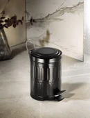 Vintage Siyah Pedallı Çöp Kovası – Paslanmaz Metal, 5 Litre Çıkarılabilir İç Kova (18,5 cm x 24 cm) thumbnail 1