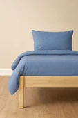 Tek Kişilik Nevresim Takımı İndigo Mavi Eco Cotton - 1