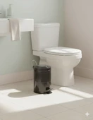 Vintage Siyah Pedallı Çöp Kovası – Paslanmaz Metal, 5 Litre Çıkarılabilir İç Kova (18,5 cm x 24 cm) thumbnail 7