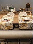 LOOM & LAUREL Jakarlı Dokuma Dekoratif Runner 45x140 cm Sarı Çiçekli thumbnail 1