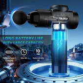 TOLOCO Masaj Aleti, Sporcular İçin Derin Doku Sırf Masajı 10 Başlıklı - Siyah - 4