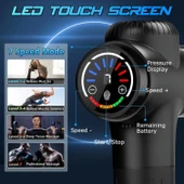 TOLOCO Masaj Aleti Derin Doku, 10 Yedek Başlıklı Perküsyon - Siyah - 2