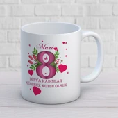 8 Mart Dünya Kadınlar Gününe Özel Hediyelik Kupa Bardak thumbnail 1