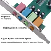 PCI ses kartı CMI8738 chipsetli 5 kanal 4.1 pc için pcı ses kartı thumbnail 5