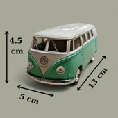 Nostaljik Metal Çek Bırak Yeşil Wv Minibüs Araba Kapılar Açılır - 1