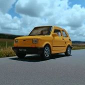 Nostaljik Metal Çek Bırak Sarı Fiat 126 Araba Kapılar Açılır thumbnail 2