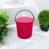 Rainbow Pembe Büyük Boy 13 Litre Yuvarlak Kova Piknik Sepeti Meyve Kovası - 3