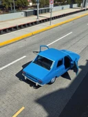 Nostaljik Metal Çek Bırak Mavi Araba Renault 12 Kapılar Açılır - 4
