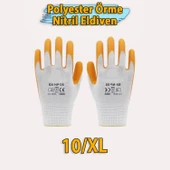 Polyester Örme Nitril Eldiven 10XL Kaplama Dayanıklı İş Eldiveni İmalat Montaj Lojistik Tarım Sanayi thumbnail 4