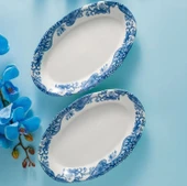 Fecra Vintage Blue 2'Li Kayık Tabak - 3