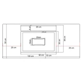 Real Stone Flatstone 100x50 Antrasit Etajerli Granit Banyo Lavabosu - 2
