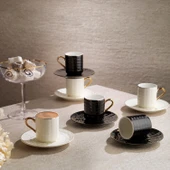 Schafer Glossy 6 Kişilik Kahve Fincan Takımı 12 Parça-Asorti01 - 1