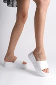 ALICE Düz Topuklu Kalın ve Ortopedik Taban Kadın Terlik CBT - Beyaz thumbnail 2