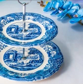 Fecra Vintage Blue 2 Katlı Kurabiyelik Seti - 3