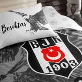 Taç Lisanslı Beşiktaş Kartal Tek Kişilik Pamuk Nevresim Takımı - 2