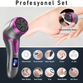 Valkyrie Profesyonel Ayak Bakım Cihazı 360° Dönen Başlık Dijital Ekranlı, Şarjlı & 10 Parça Pedikür Kiti Mor - 4