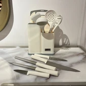 Schafer Forge Bıçak ve Servis Seti 12 Parça-Krem thumbnail 3