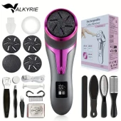 Valkyrie Profesyonel Ayak Bakım Cihazı 360° Dönen Başlık Dijital Ekranlı, Şarjlı & 10 Parça Pedikür Kiti Mor - 8