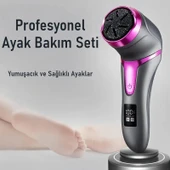 Valkyrie Profesyonel Ayak Bakım Cihazı 360° Dönen Başlık Dijital Ekranlı, Şarjlı & 10 Parça Pedikür Kiti Mor - 7