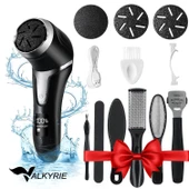 Valkyrie Profesyonel Ayak Bakım Cihazı 360° Dönen Başlık Dijital Ekranlı, Şarjlı & 10 Parça Pedikür Kiti Siyah - 1