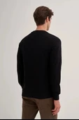 Cazador Slim Fit İnce Çizgili Ottoman Pamuk Karışımlı Sweatshirt-52470 thumbnail 3