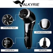 Valkyrie Profesyonel Ayak Bakım Cihazı 360° Dönen Başlık Dijital Ekranlı, Şarjlı & 10 Parça Pedikür Kiti Siyah - 3