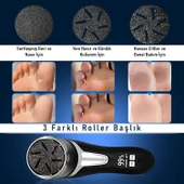 Valkyrie Profesyonel Ayak Bakım Cihazı 360° Dönen Başlık Dijital Ekranlı, Şarjlı & 10 Parça Pedikür Kiti Siyah - 2