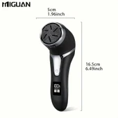 Valkyrie Profesyonel Ayak Bakım Cihazı 360° Dönen Başlık Dijital Ekranlı, Şarjlı & 10 Parça Pedikür Kiti Siyah - 9