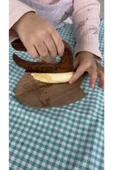 Ahrar Ahşap Çocuk Bıçağı Ve Balık Desenli Kesme Tahtası / 2'li - 2