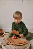 Ronde Çocuklar Için Kesme Tahtası Ve Güvenli Ahşap Bıçak Yürümeye Başlayan Gereçler Montessori Oyuncak - 4