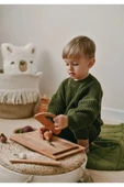 Ronde Çocuklar Için Kesme Tahtası Ve Güvenli Ahşap Bıçak Yürümeye Başlayan Gereçler Montessori Oyuncak - 2