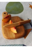 PastelToys Çocuklar için Ahşap Kesme Tahtası - Ahşap Bıçak - Oyuncak  Bıçaklı Tahta Seti - 6