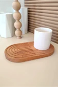 Mobawood Ahşap Oval Oymalı Çerez, Kahvaltı, Sunum, Kahve Tabağı - 1