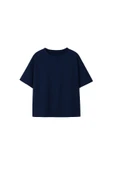 Basic 2'Li Kız Çocuk Bisiklet Yaka T-Shirt ( Lacivert - Pembe ) - 2