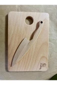 Absera Wood Güvenli Ahşap Kesme Tahtası ve Bıçağı (Montessori Eğitim Materyali, Doğrama Seti) - 6