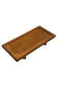 Woodcept Ahşap Ayaklı Dikdörtgen Sunum Standı Tabağı, Dekoratif Sunumluk Servis Tabağı, Yükseltici Stand - 3