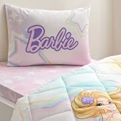 Taç Lisanslı Barbie Mermaid Tek Kişilik Pamuk Yorgan Seti thumbnail 2
