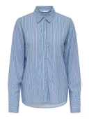 Only 15320243 Kadin Gomlek - Mavi Cizgili thumbnail 3