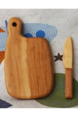 PastelToys Çocuklar için Ahşap Kesme Tahtası - Ahşap Bıçak - Oyuncak  Bıçaklı Tahta Seti - 1