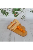 Ahrar Güvenli Ve Dayanıklı Ahşap Çocuk Bıçağı Ve Bulut Desenli Kesme Tahtası / 2'li Set - 6
