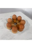 YAT Design Crafts Doğal Ahşap Yüksek Kalite Yumurtalık, Kahvaltılık, Sunumluk, 4 Adet Yumurta Organizer'ı - 4ü - 3